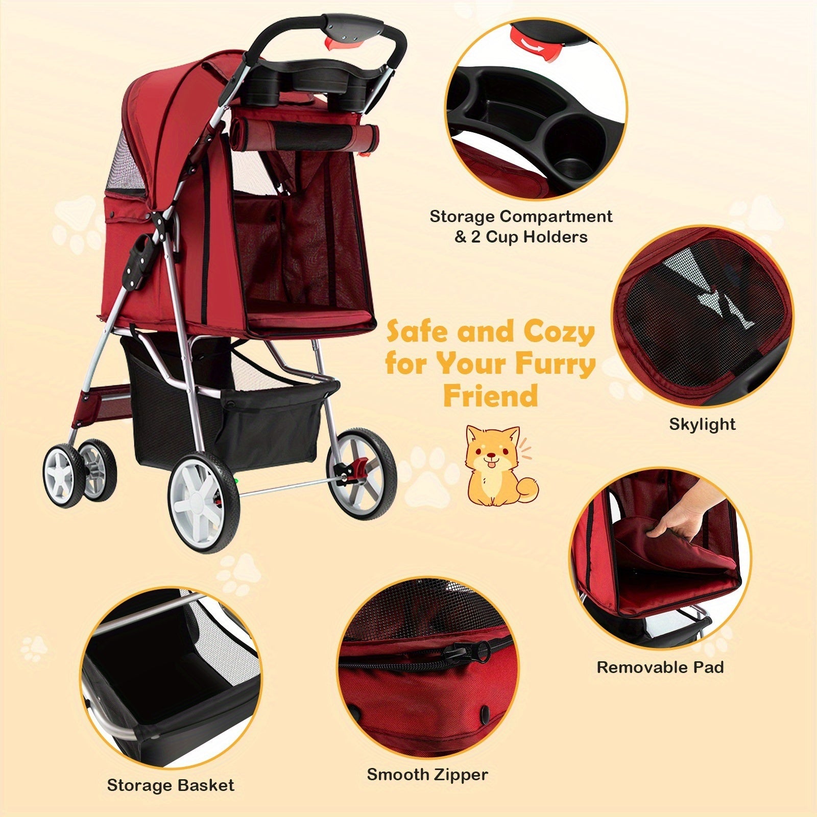 Hundebuggy, Haustierbuggy bis 15 kg